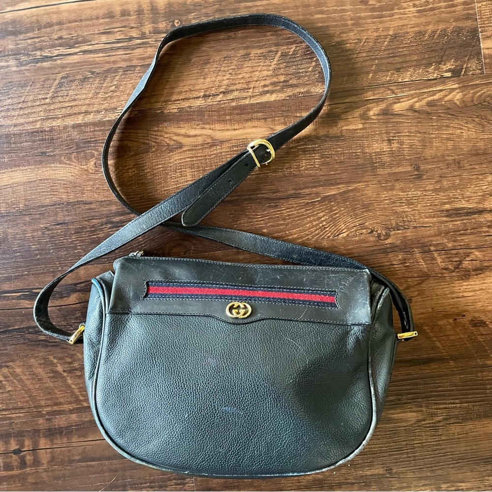 GUCCI Authentic Vintage Web Sherry Line Guccissima Ophidia Crossbody Bag